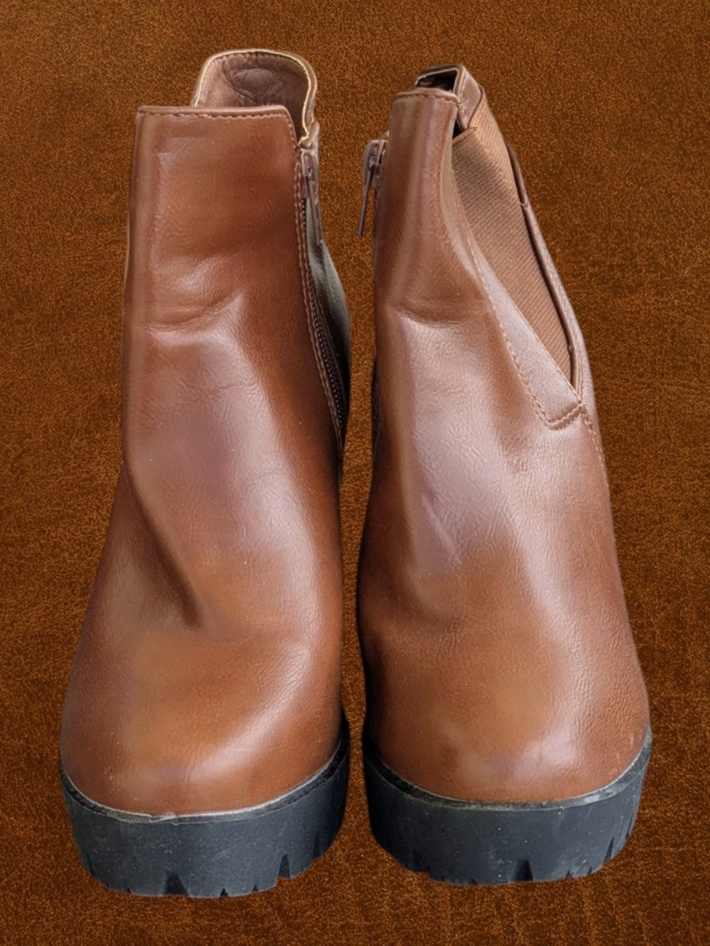 Women's Allegra K Brown Platform Ankle Boots
